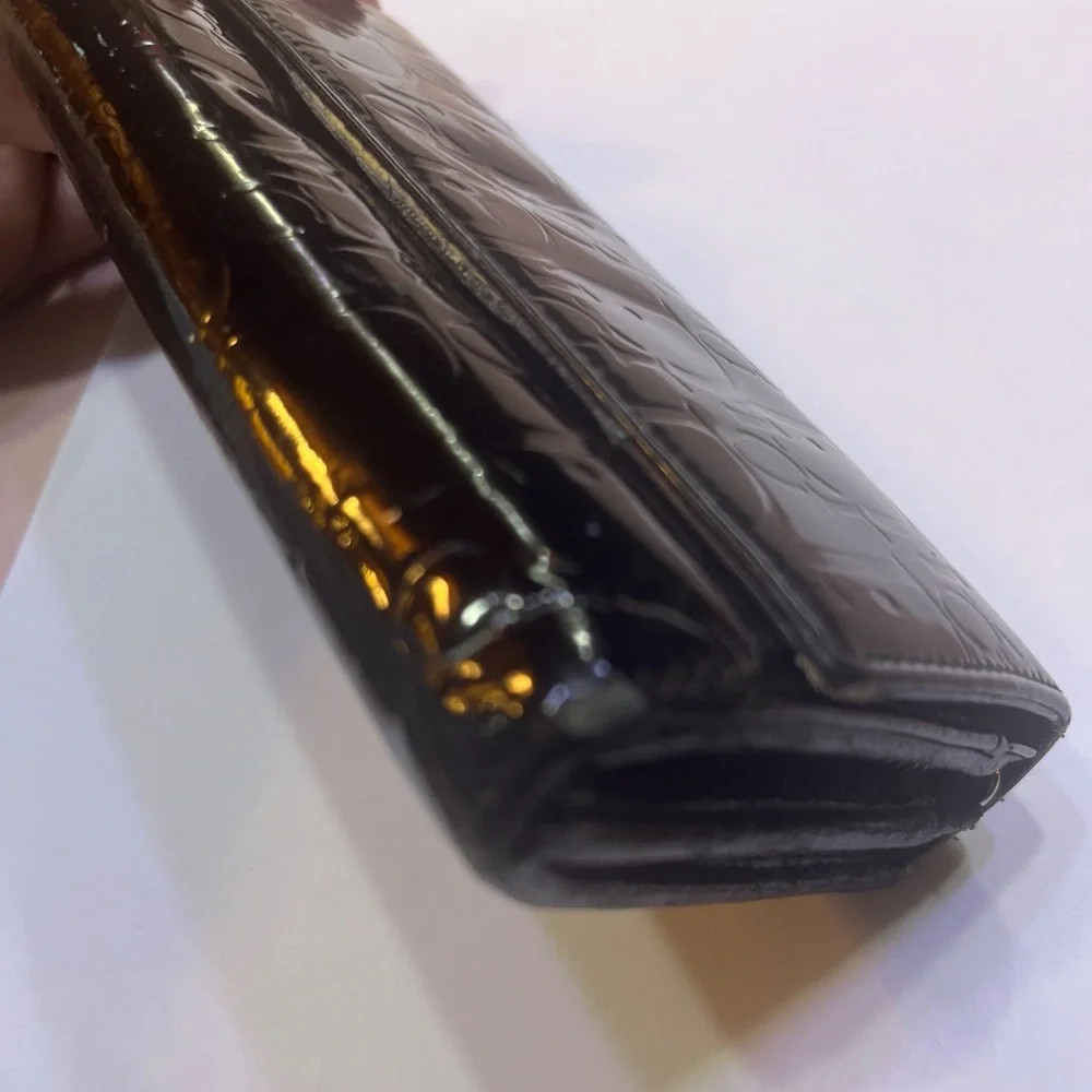 Christian Dior Black Leather Wallet Dior Black Patent Leather wallet